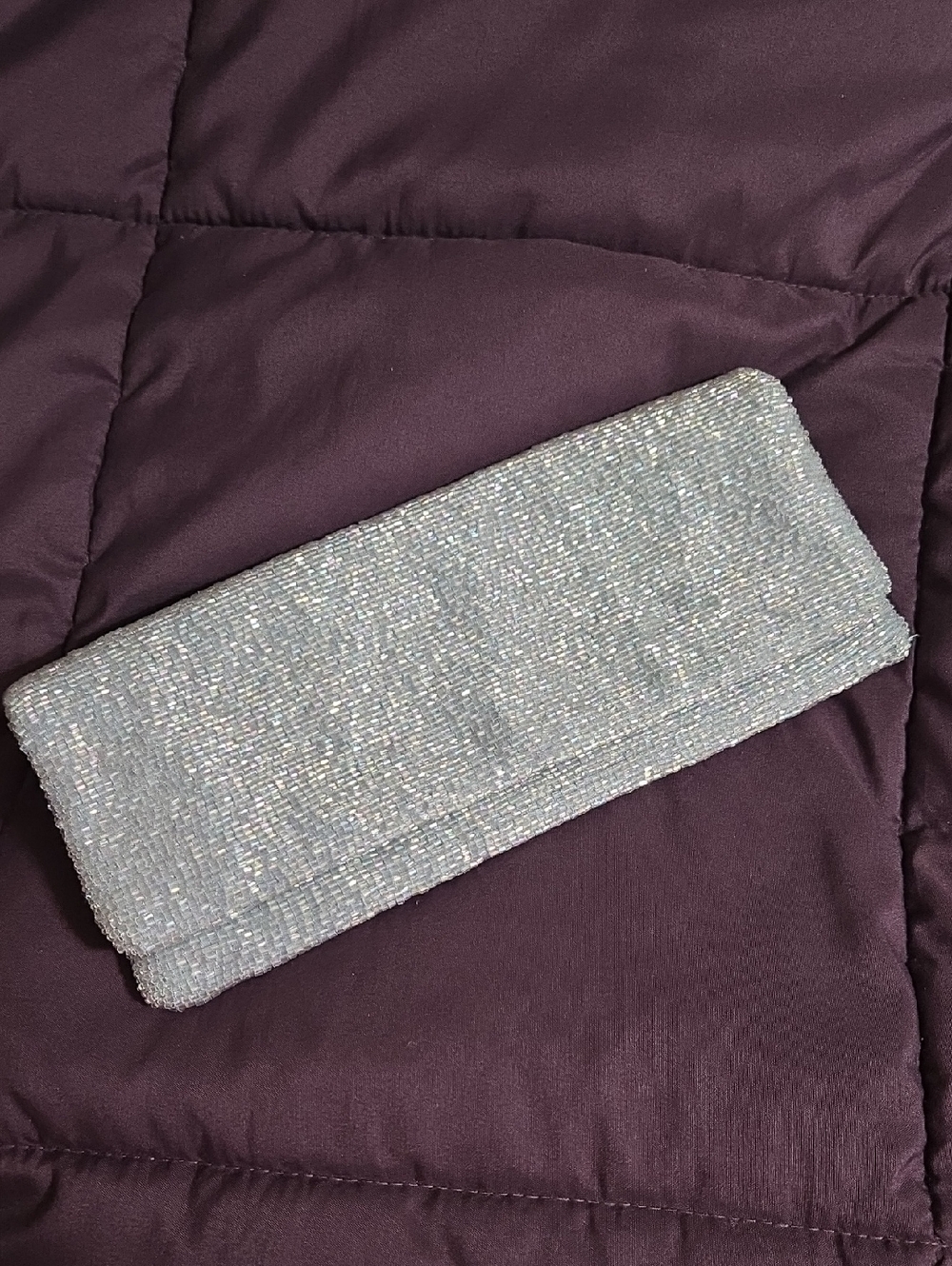 Tiana Beaded Silver Evening Clutch - Women Bags